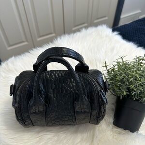 Alexander Wang Black Textured Mini Satchel Handbag